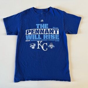 Hanes Comfort Soft Small Kansas City Royals Baseball Blue Shirt Top Tee